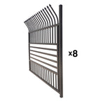 Aleko Commercial Grade 8-Panel Steel Fence Kit – Berlin –