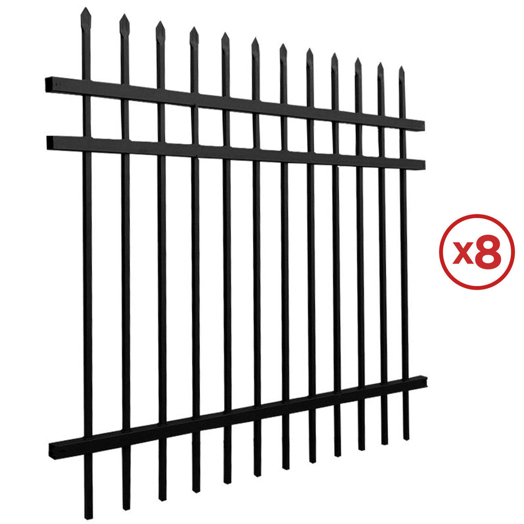 Aleko Commercial Grade 8-Panel Steel Fence Kit – Brussels –