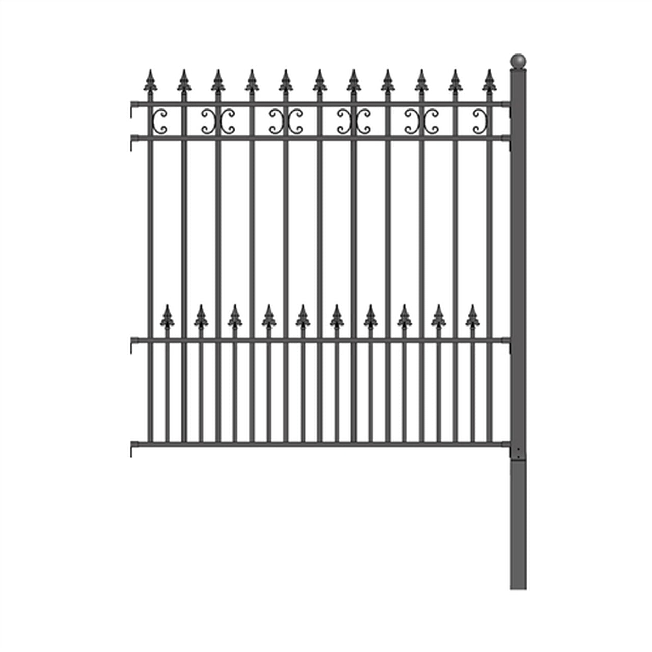 Aleko DIY Wrought Iron Ornamental Fence - Venice Style