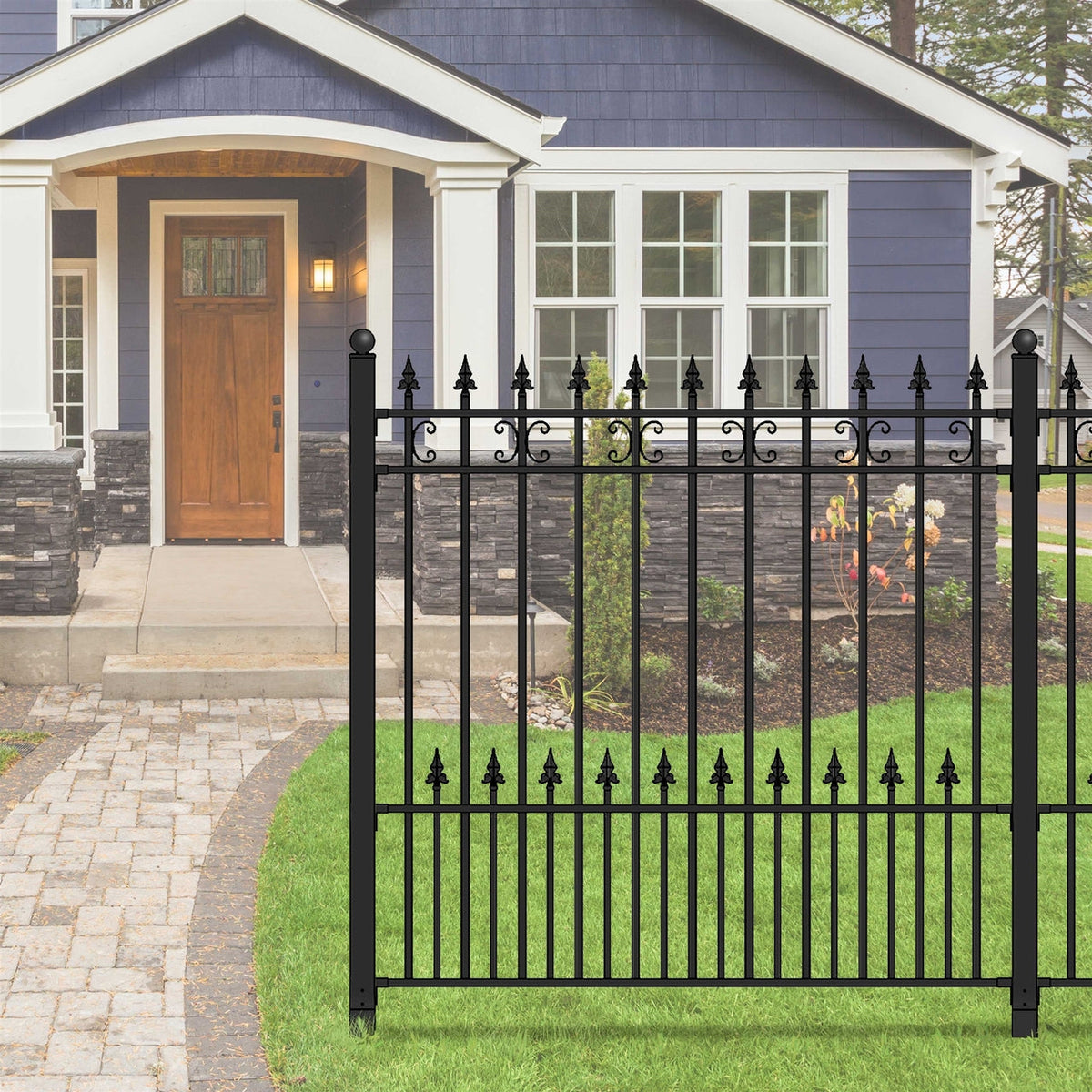 Aleko DIY Wrought Iron Ornamental Fence - Venice Style
