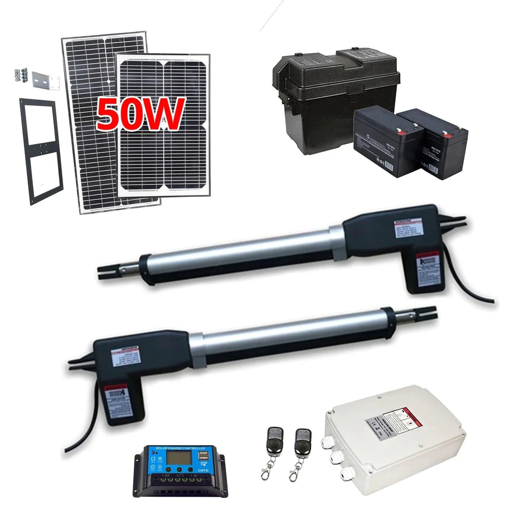 Aleko Dual Swing Gate Operator - AS1200 AC/DC - Solar Kit