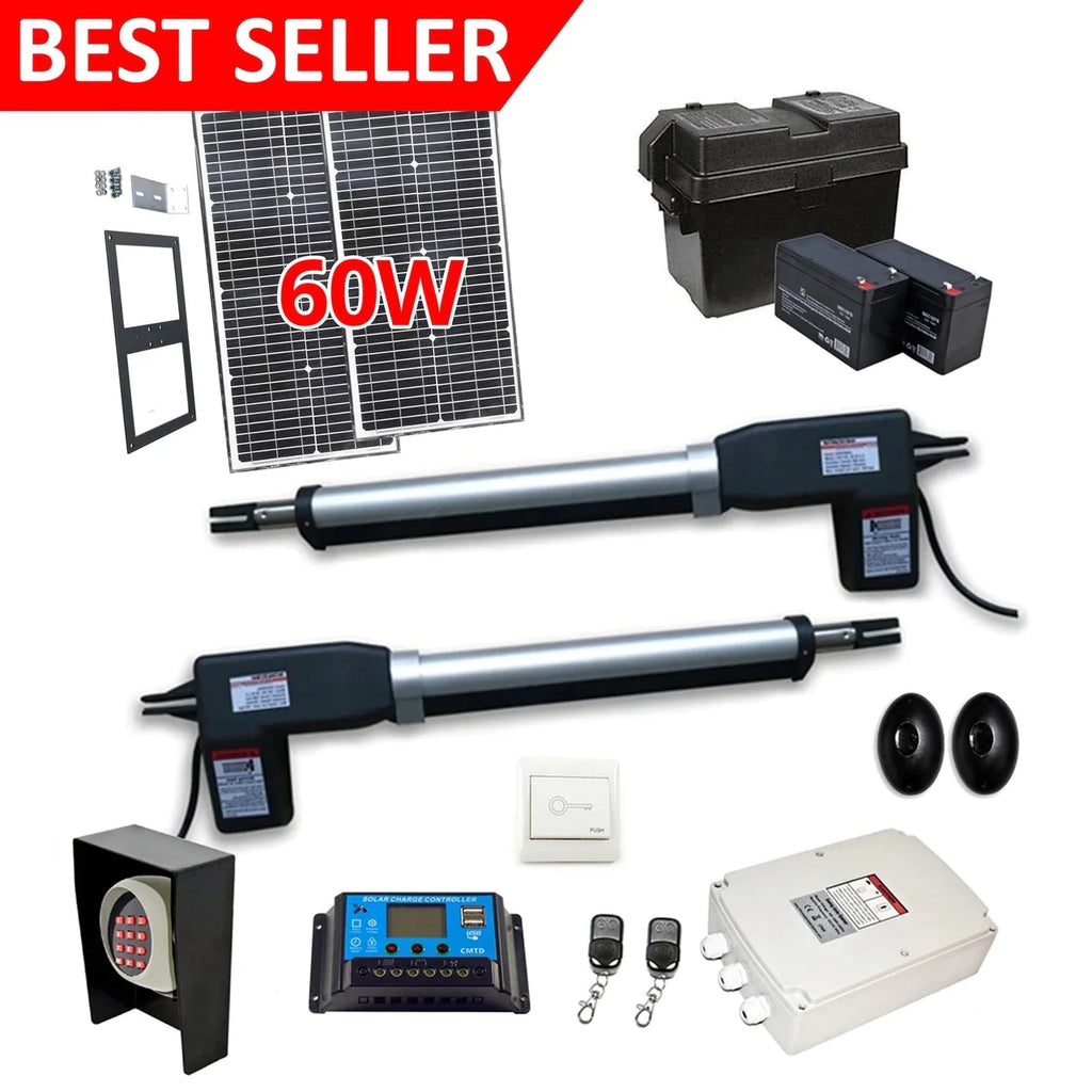 Aleko Dual Swing Gate Operator - AS1200 AC/DC - Solar Kit