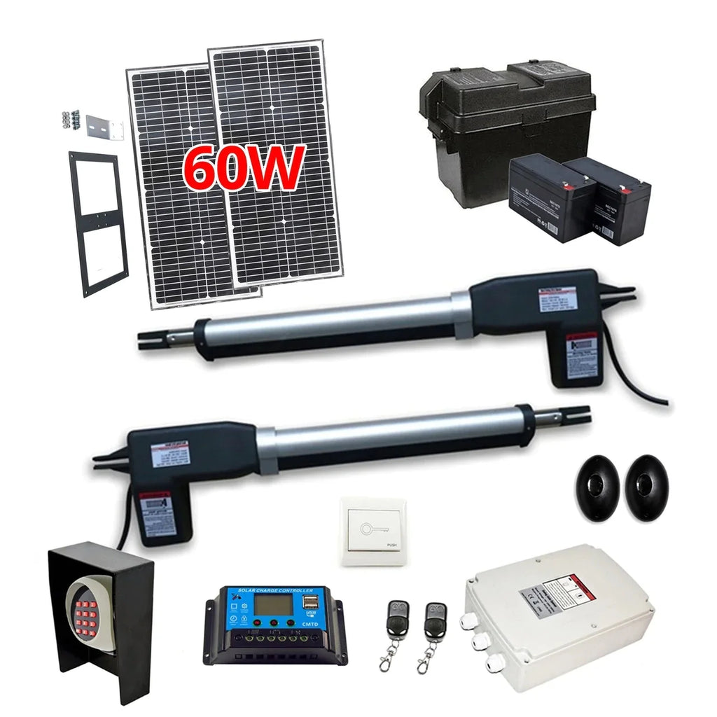 Aleko Dual Swing Gate Operator - AS1200 AC/DC - Solar Kit