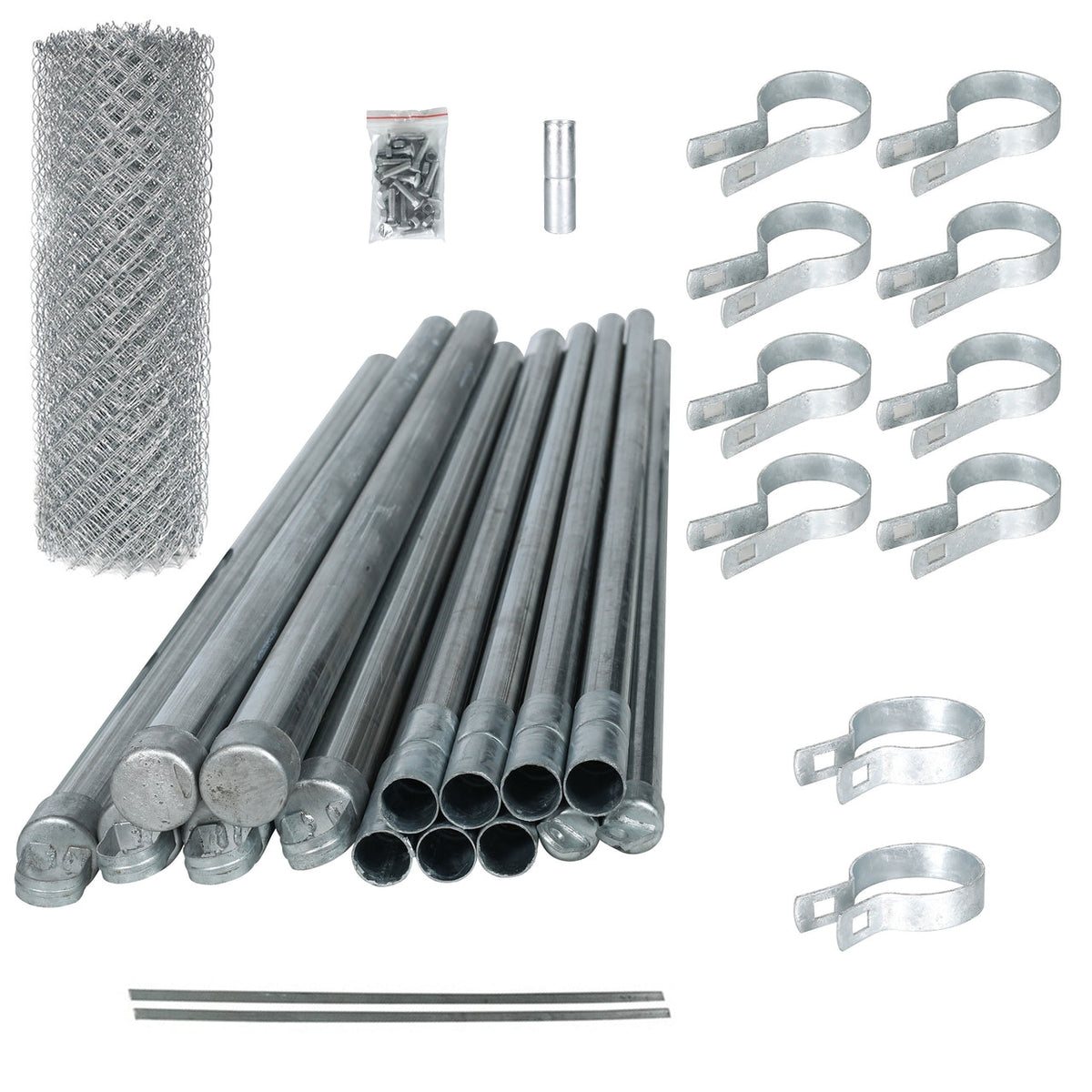 Aleko Galvanized Steel Chain Link Fence - Complete Kit - 4