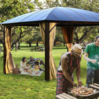 Aleko Gazebos Hardtop Gazebo with Removable Mesh Walls