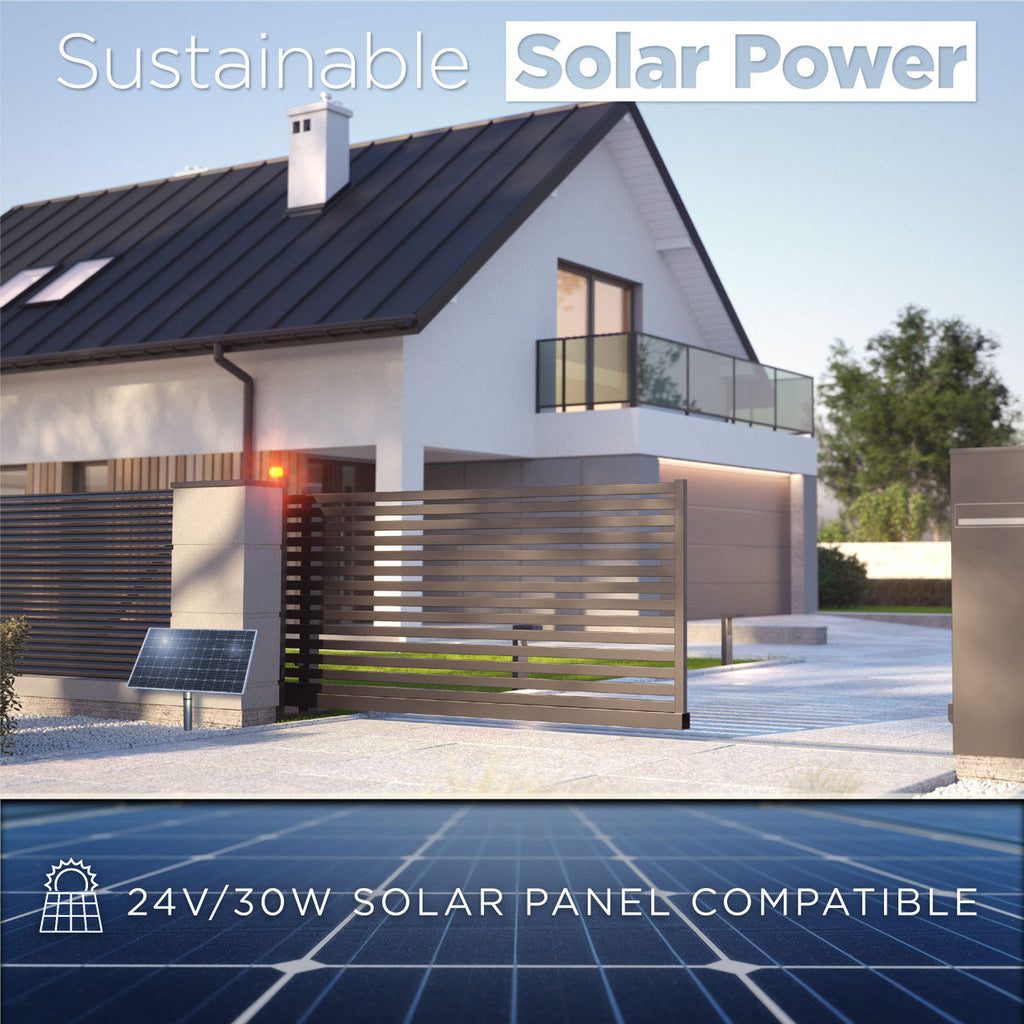Aleko Gear-Driven Sliding Gate Opener – AR500 Solar Kit 30W