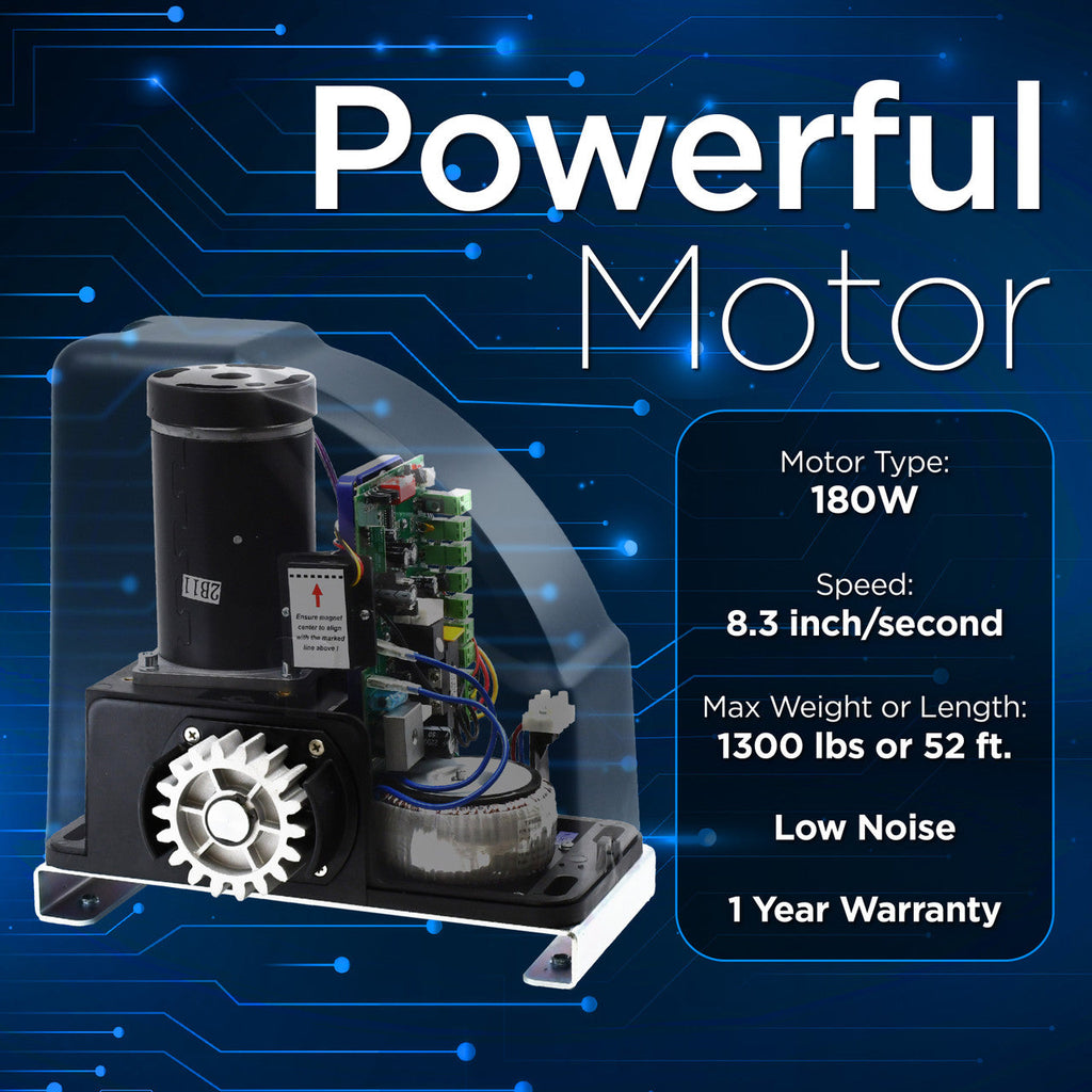 Aleko Gear-Driven Sliding Gate Opener – AR500 Solar Kit 30W