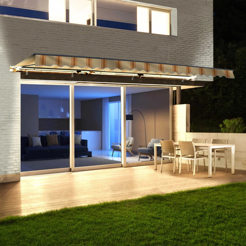 Aleko Half Cassette Motorized Retractable LED Luxury Patio