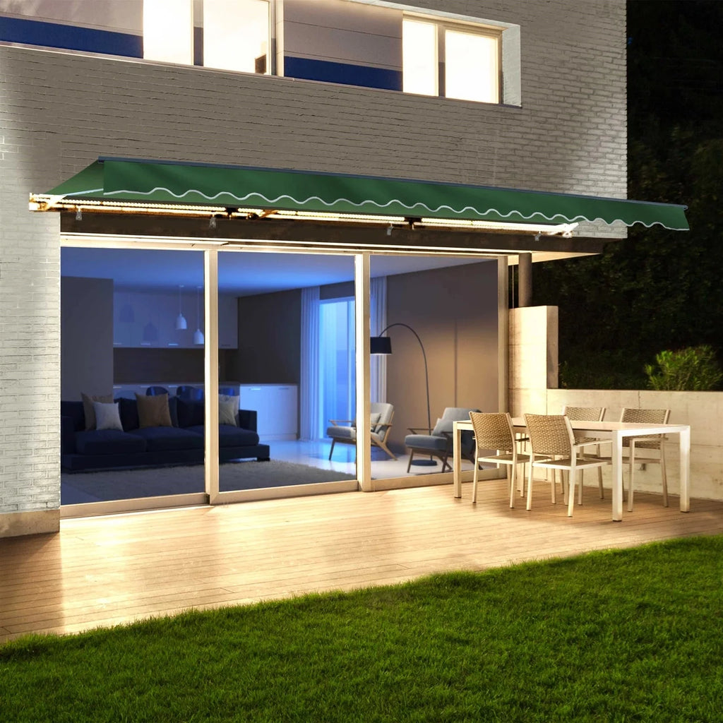 Aleko Half Cassette Motorized Retractable LED Luxury Patio