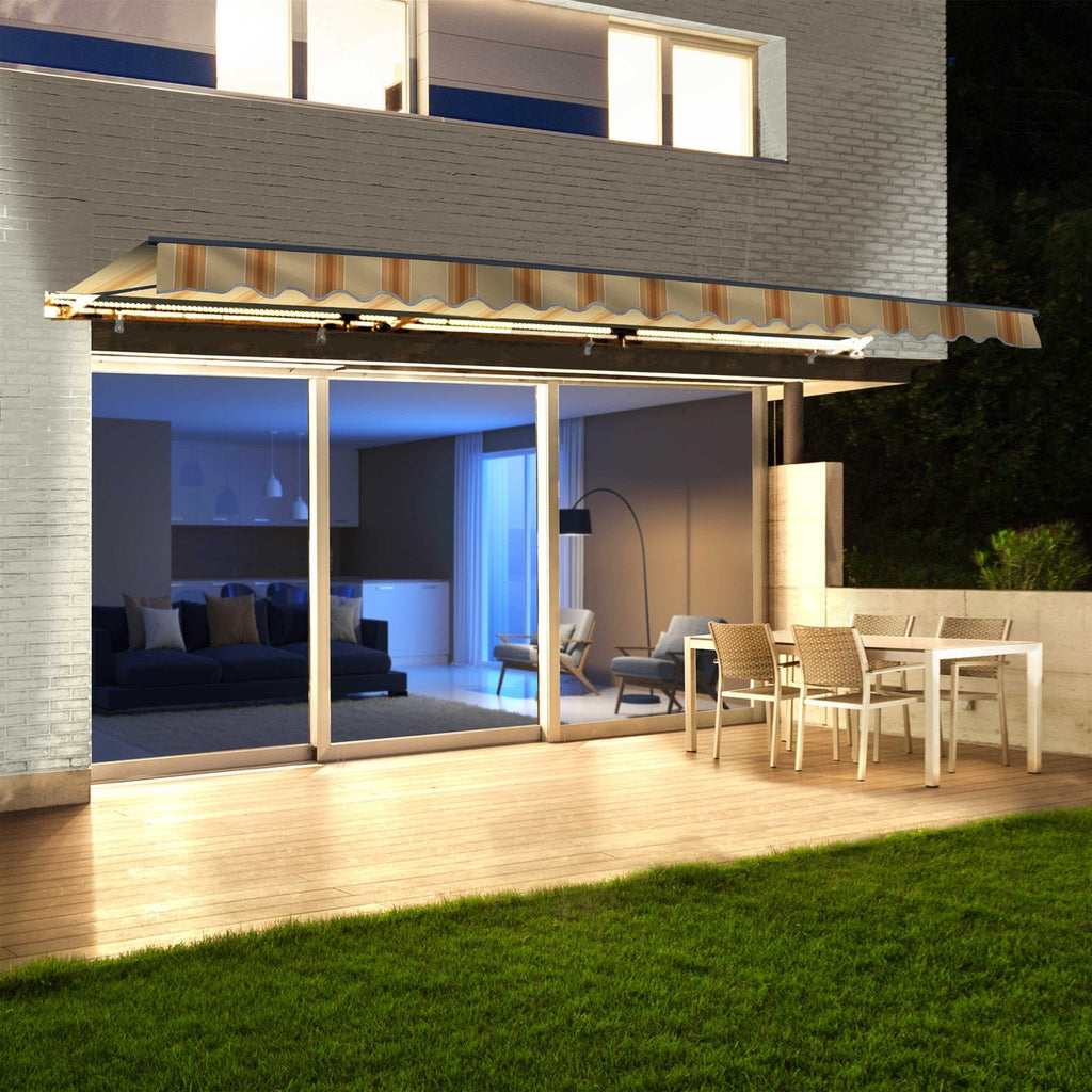Aleko Half Cassette Motorized Retractable LED Luxury Patio