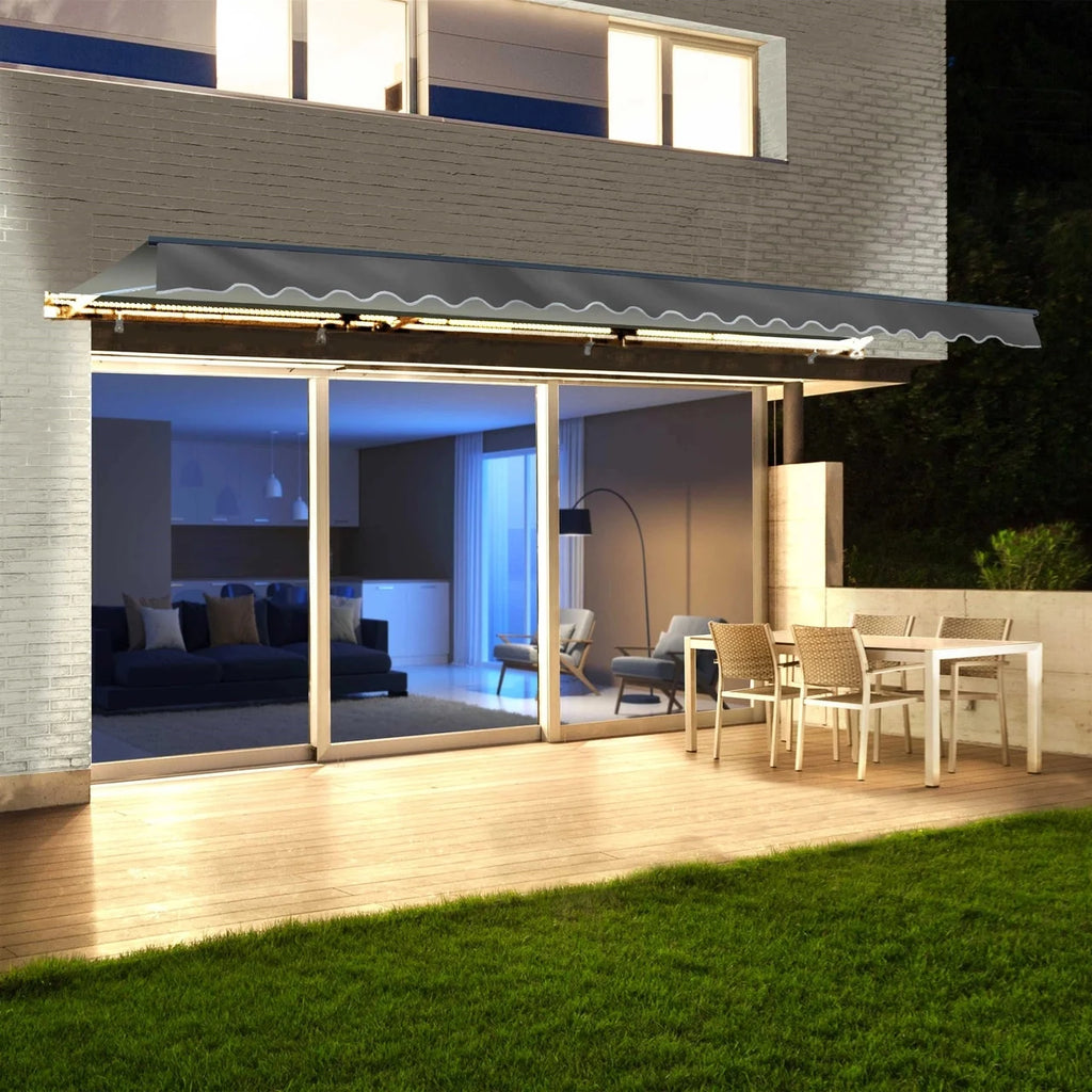 Aleko Half Cassette Motorized Retractable LED Luxury Patio