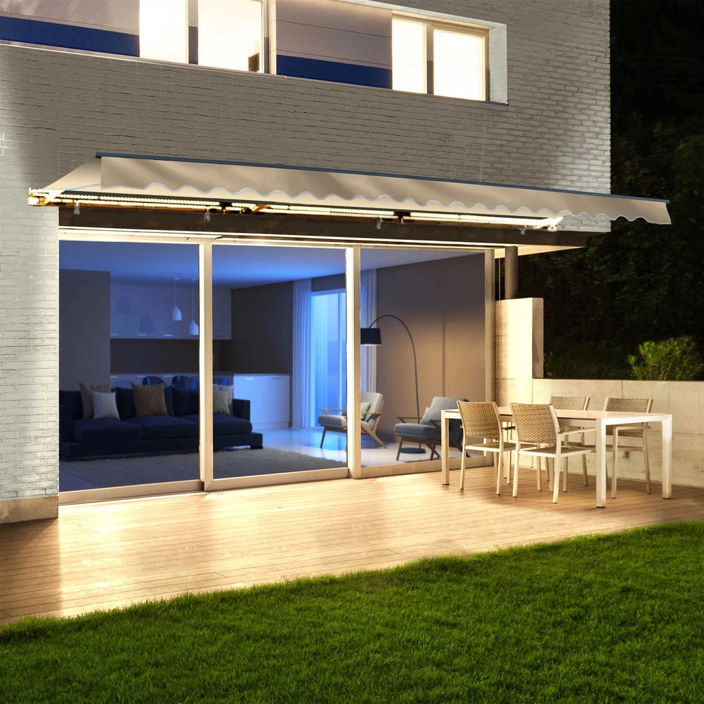 Aleko Half Cassette Motorized Retractable LED Luxury Patio
