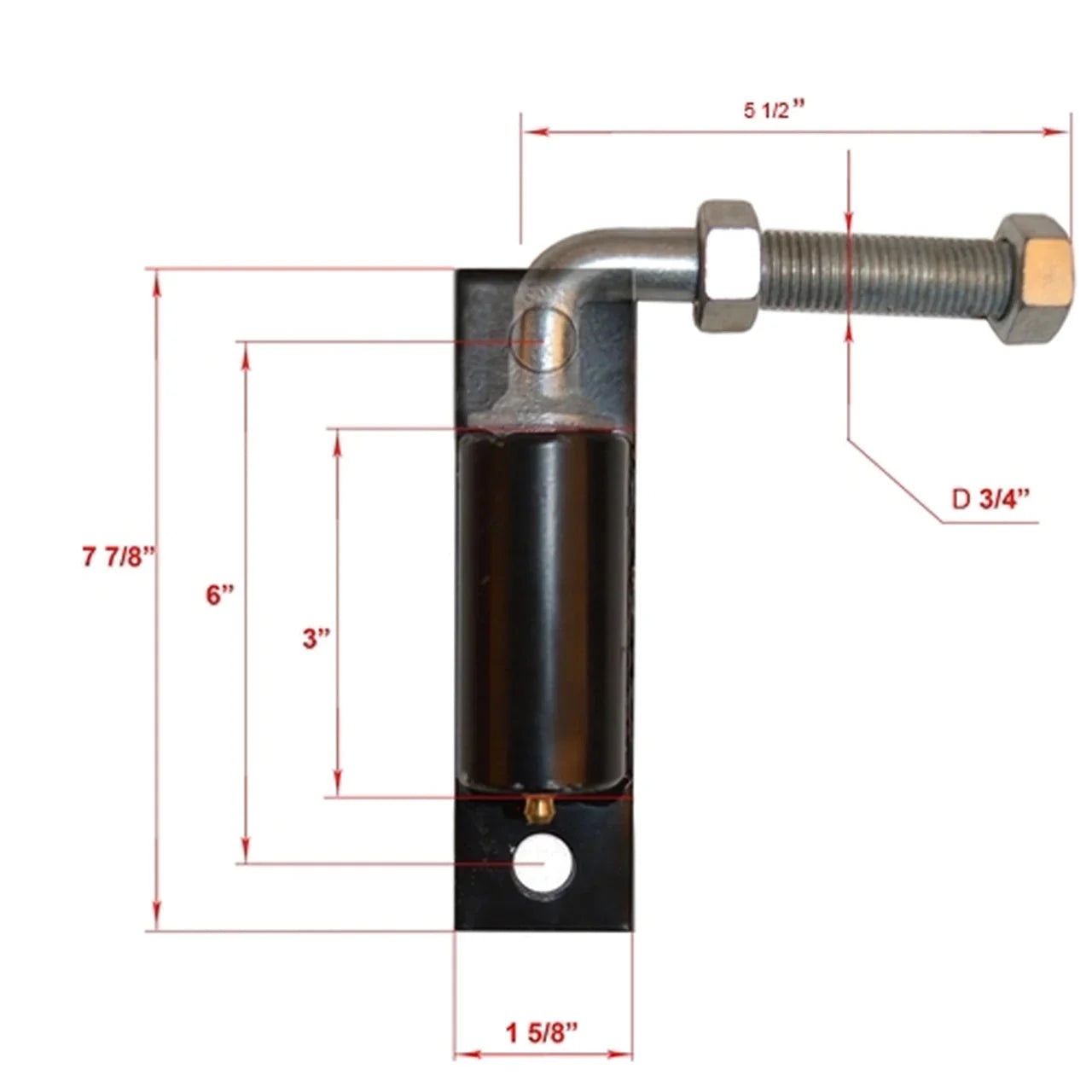 Aleko Heavy-Duty Hinge J-Bolt for Driveway Gates - 3/4-Inch