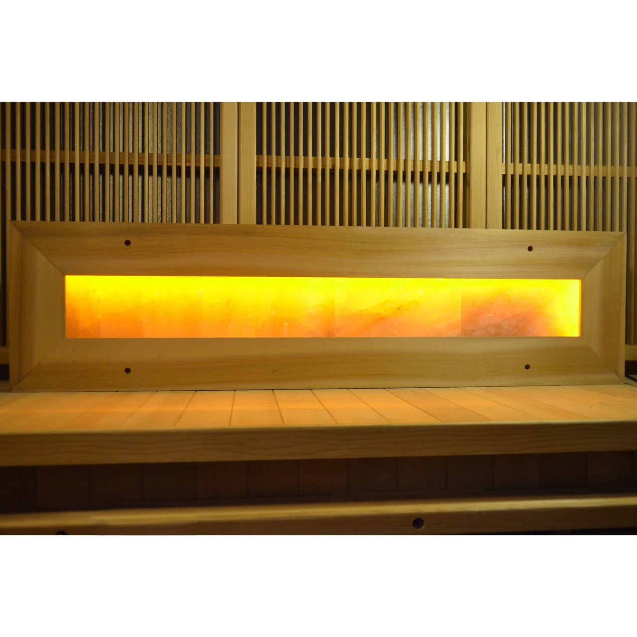 Aleko Himalayan Pink Crystal Sauna LED Salt Brick Wall