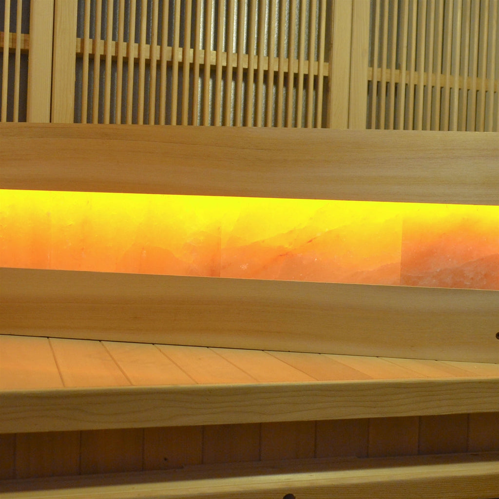 Aleko Himalayan Pink Crystal Sauna LED Salt Brick Wall