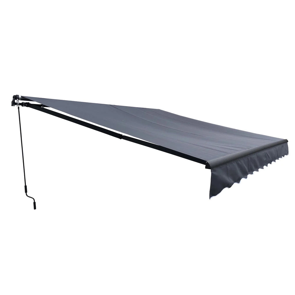Aleko Motorized Retractable Black Frame Patio Awning 10 x 8