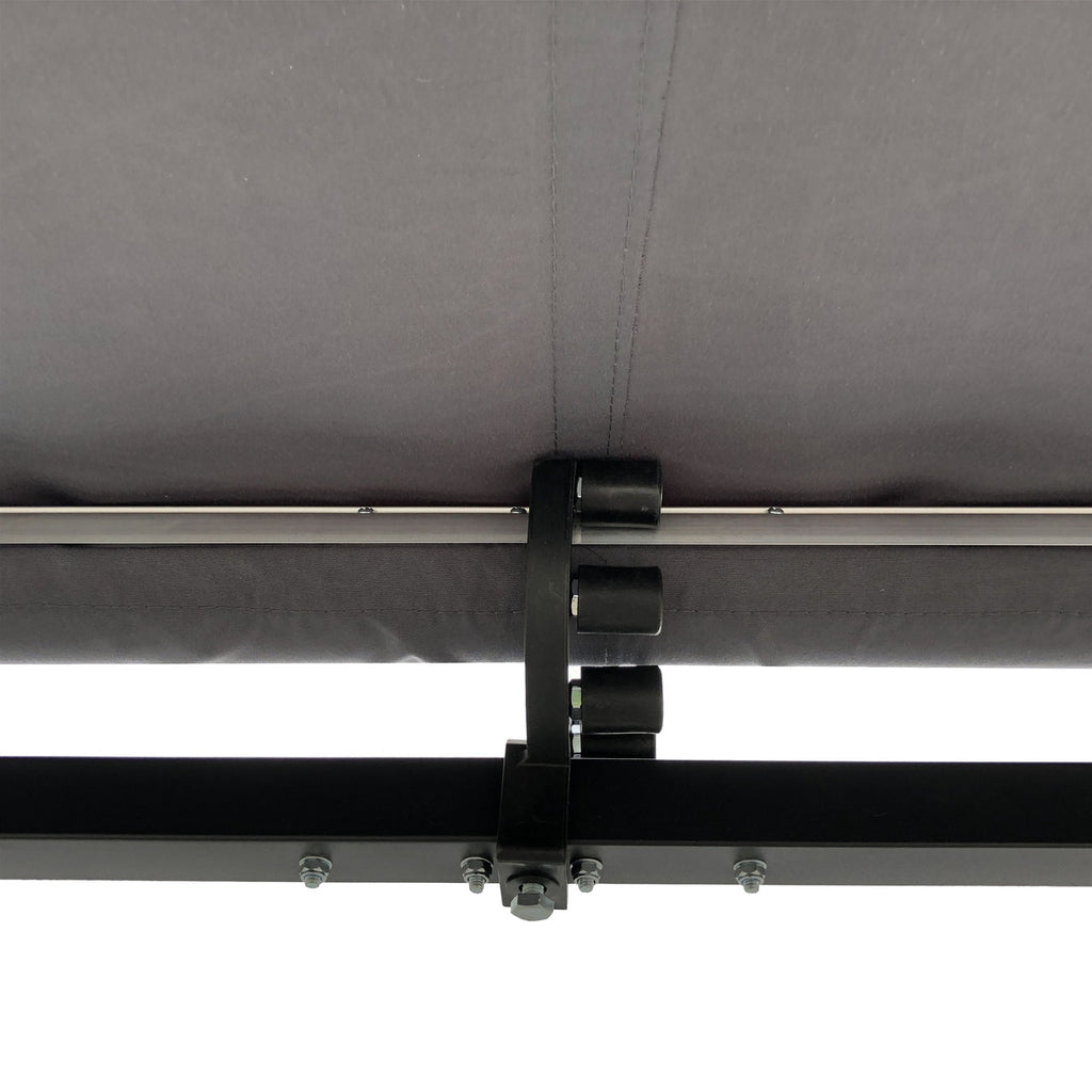 Aleko Motorized Retractable Black Frame Patio Awning 12 x