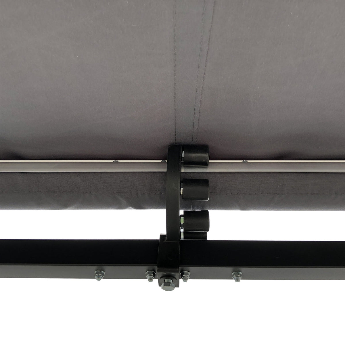 Aleko Motorized Retractable Black Frame Patio Awning 12 x