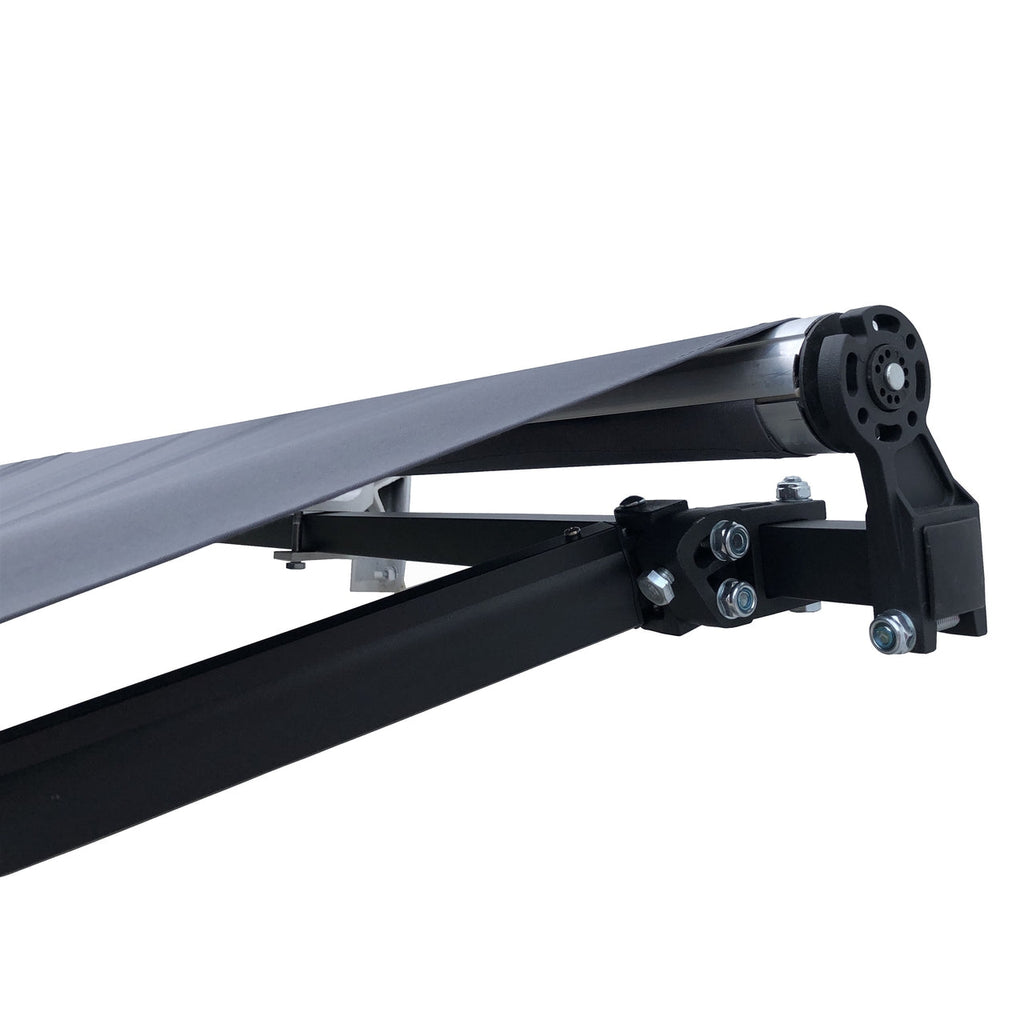 Aleko Motorized Retractable Black Frame Patio Awning 12 x