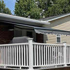Aleko Motorized Retractable Black Frame Patio Awning 12 x