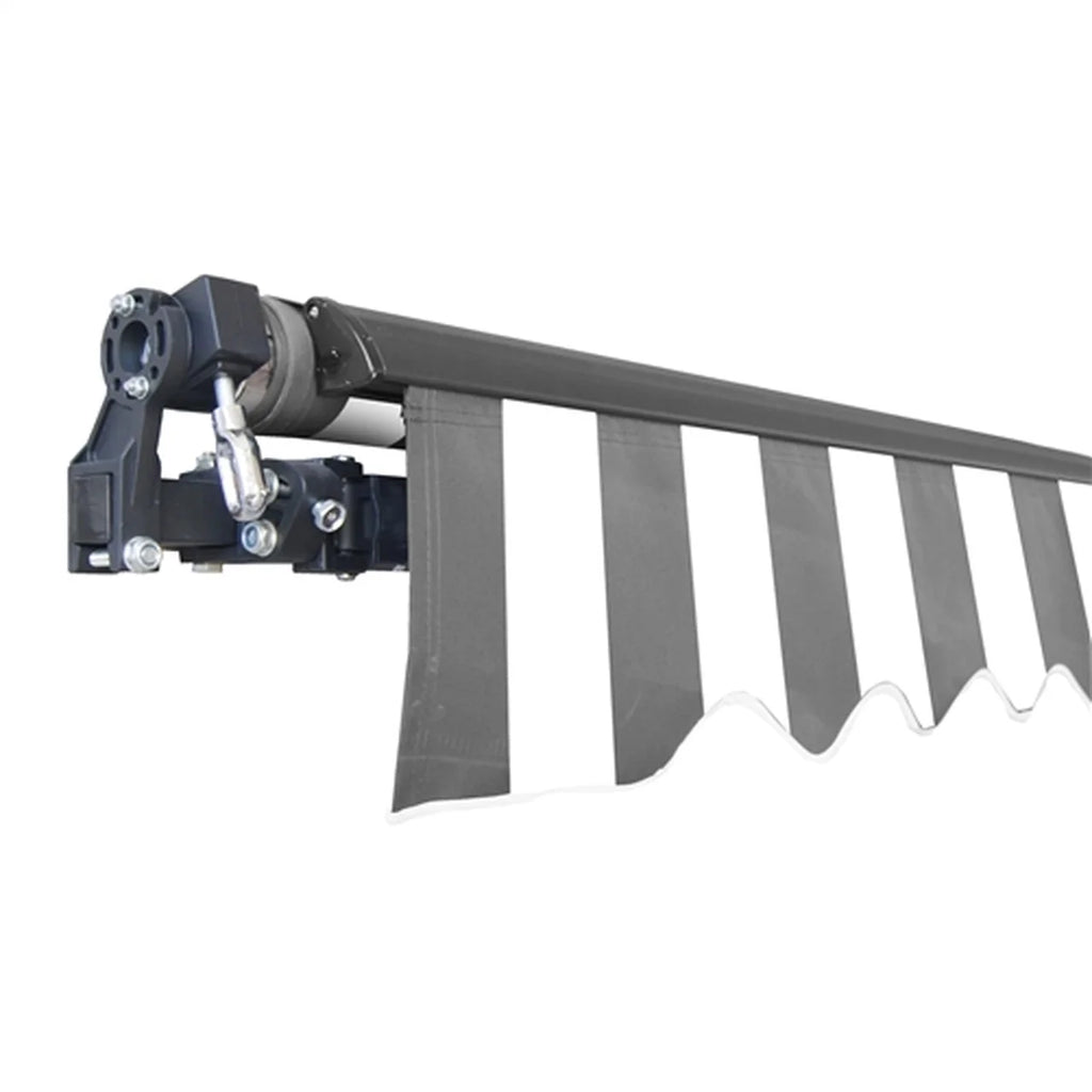 Aleko Motorized Retractable Black Frame Patio Awning 12 x