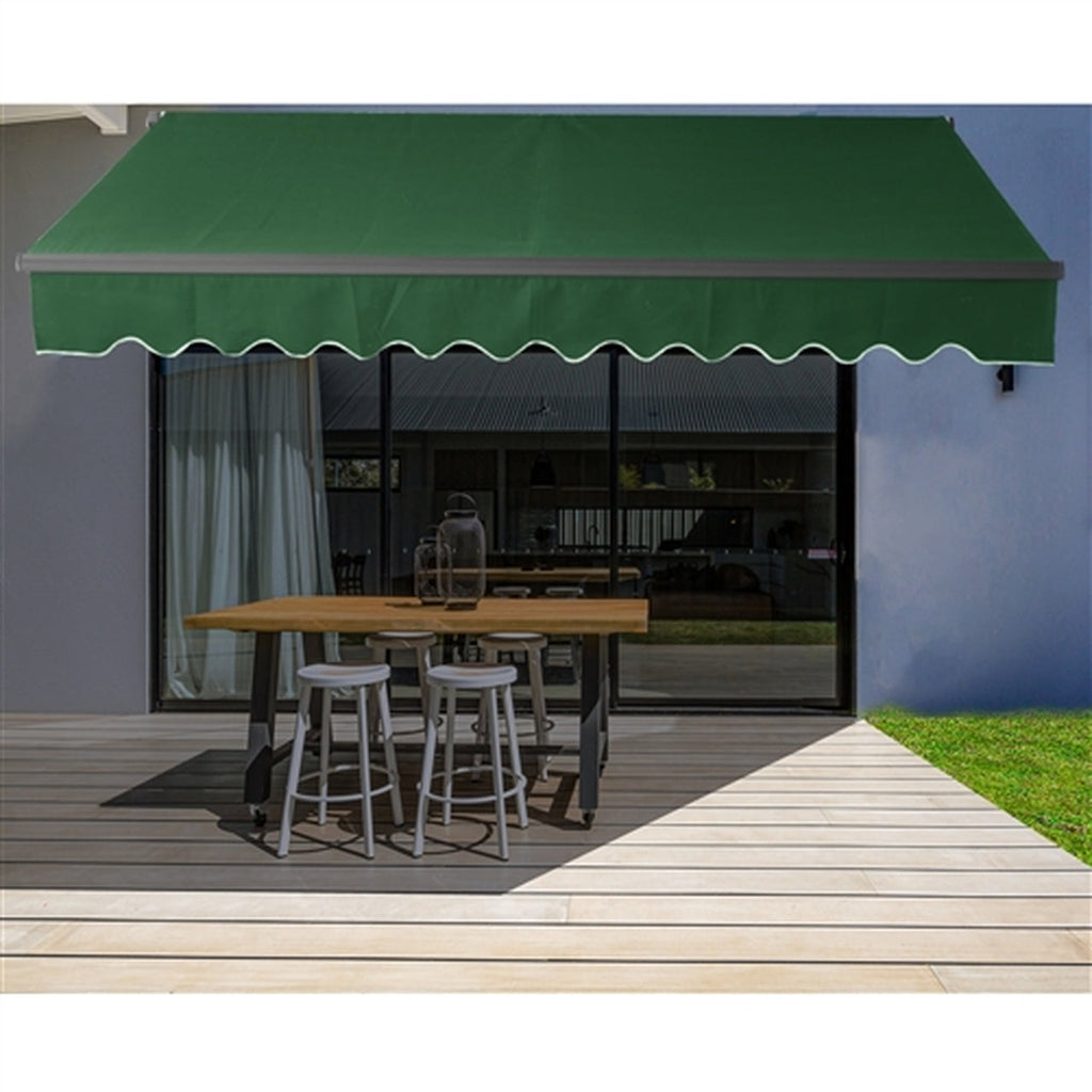 Aleko Motorized Retractable Black Frame Patio Awning 12 x