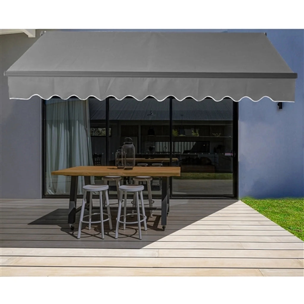 Aleko Motorized Retractable Black Frame Patio Awning 20 x
