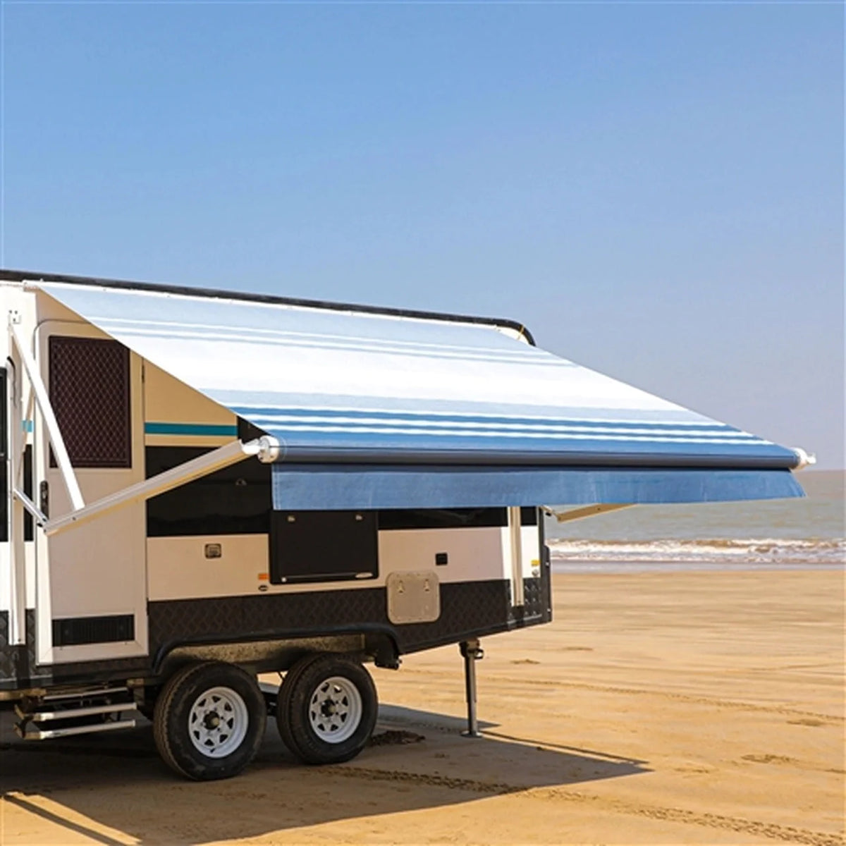 Aleko Motorized Retractable RV Awning - 10 x 8 Feet - Blue