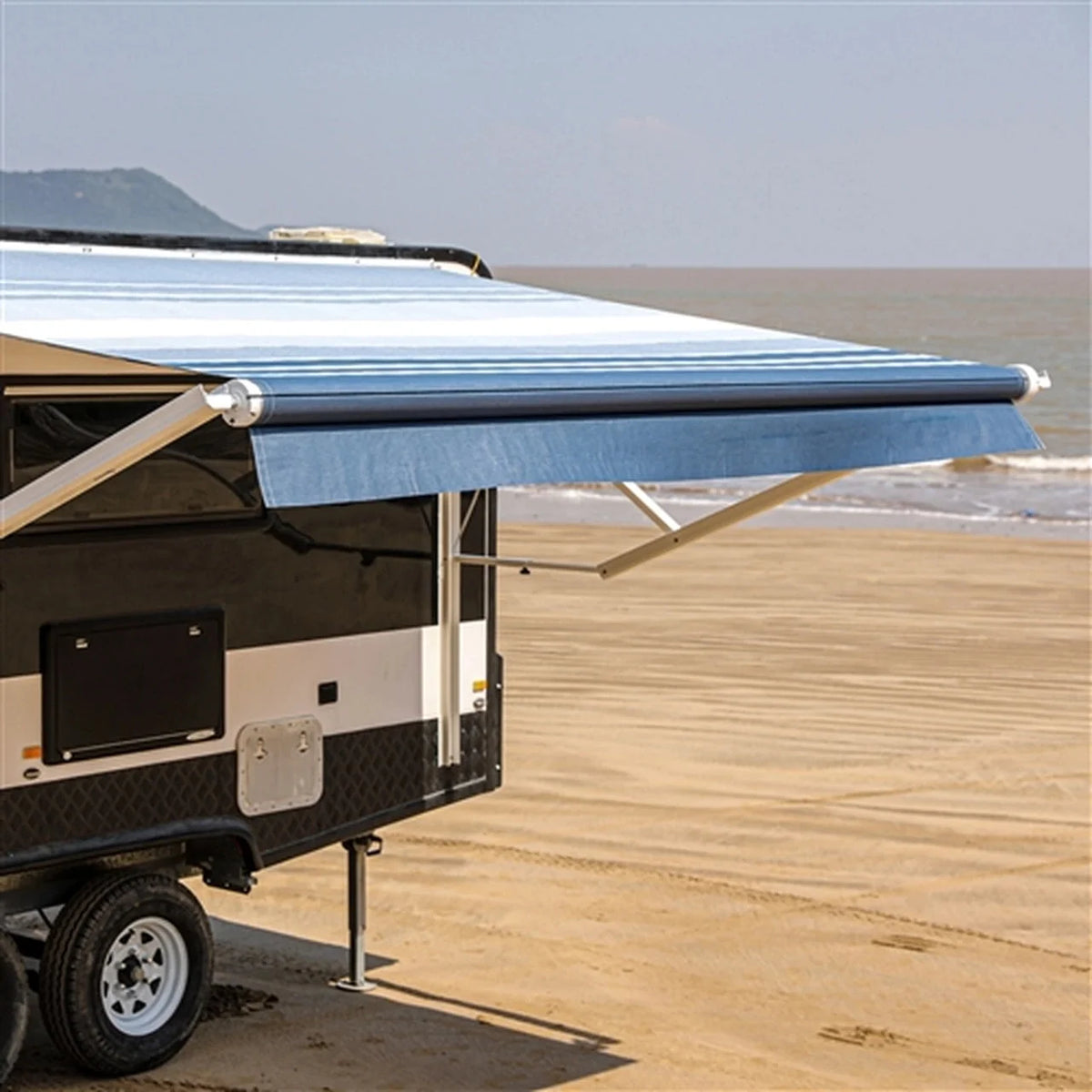 Aleko Motorized Retractable RV Awning - 10 x 8 Feet - Blue