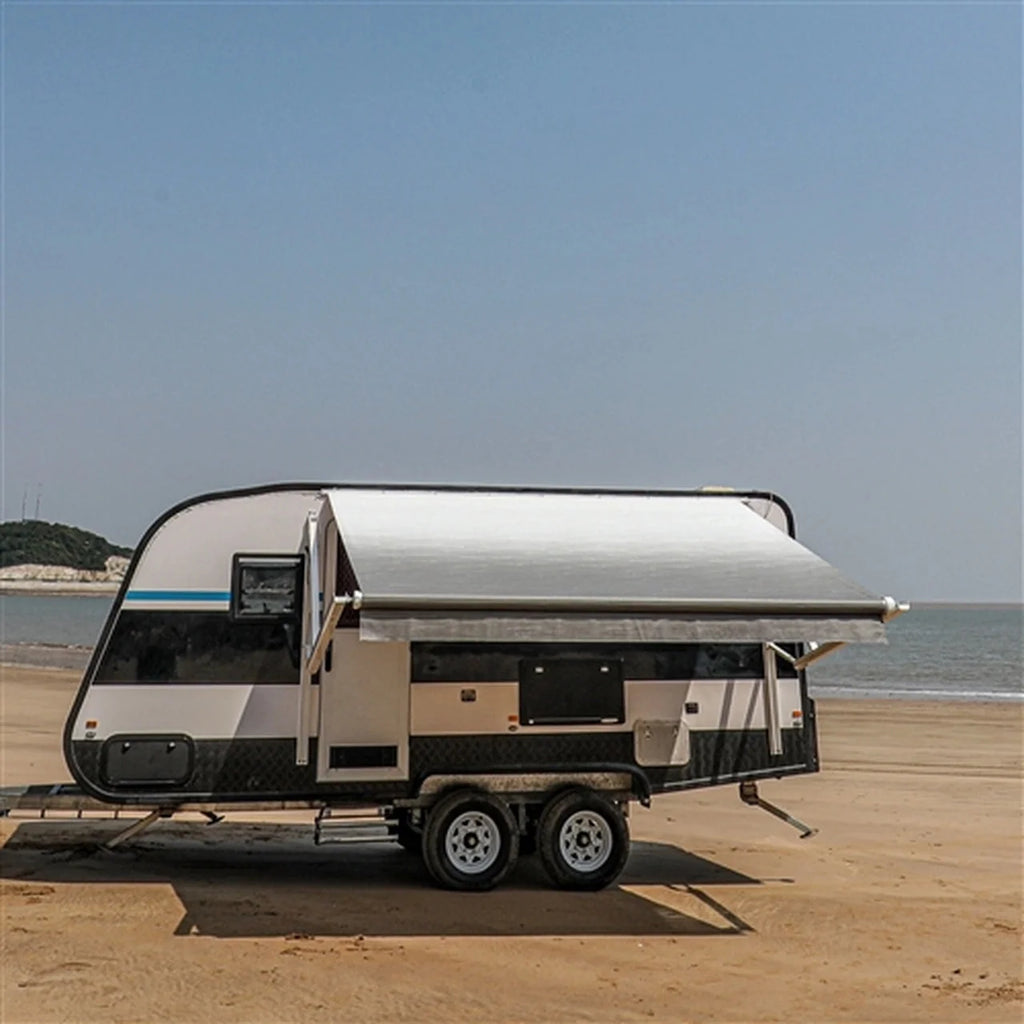 Aleko Motorized Retractable RV Awning - 10 x 8 Feet - Grey