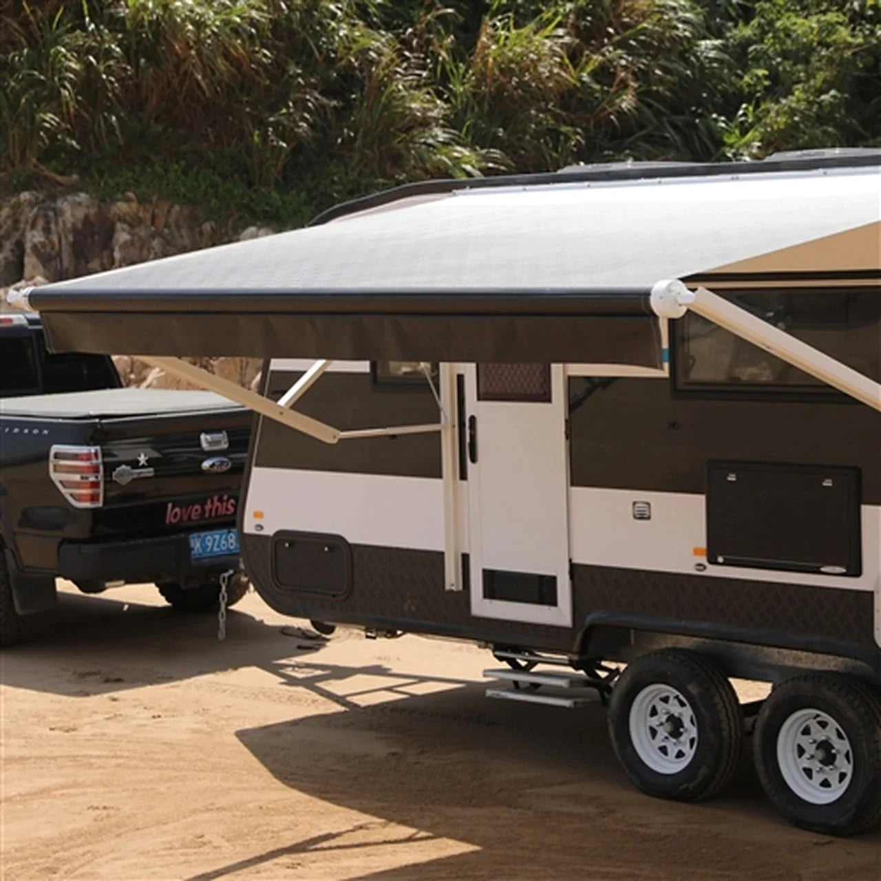 Aleko Motorized Retractable RV Awning - 10 x 8 Feet
