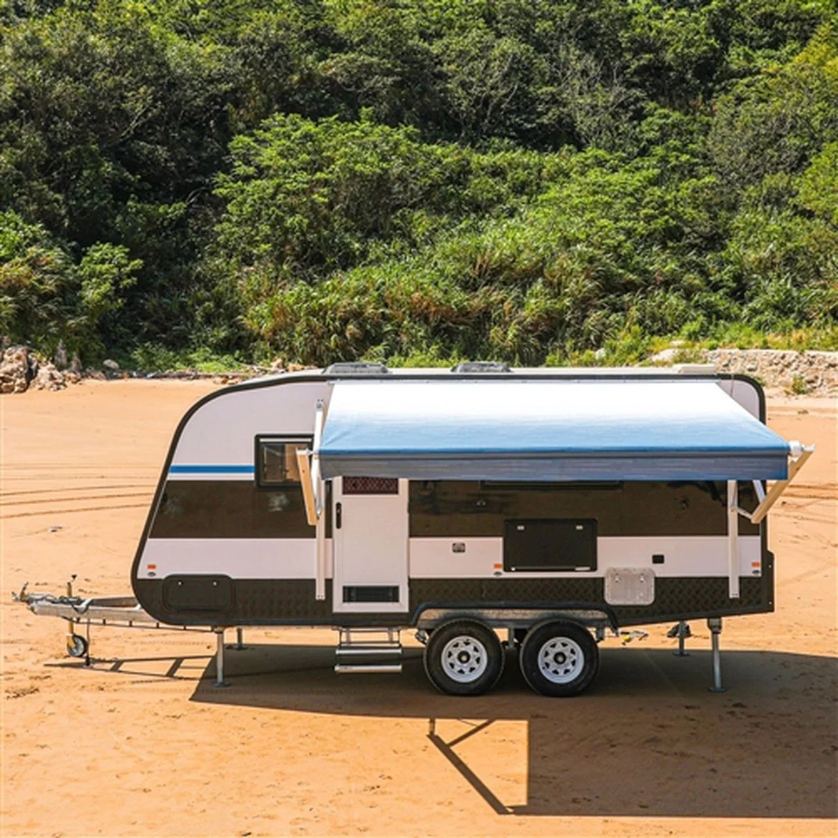 Aleko Motorized Retractable RV Awning - 16 x 8 Feet - Blue