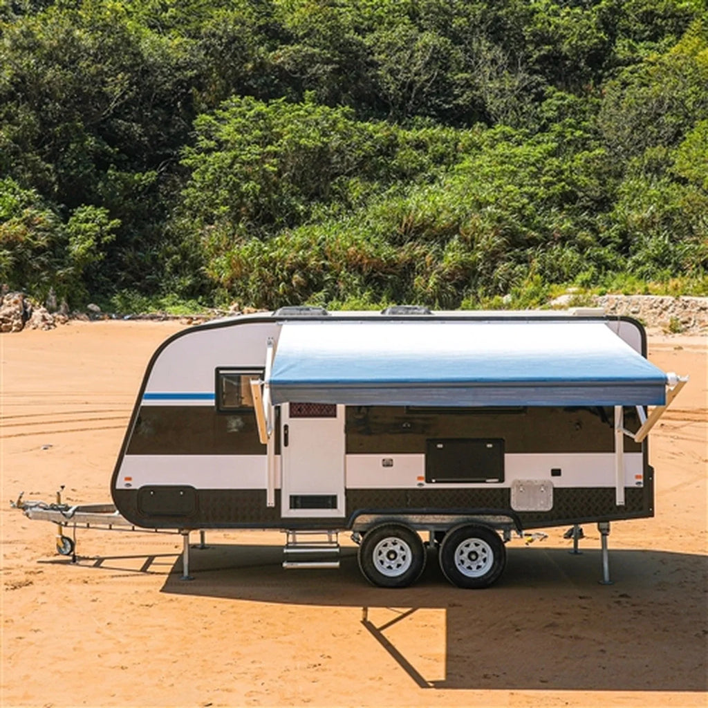 Aleko Motorized Retractable RV Awning - 21 x 8 Feet - Blue