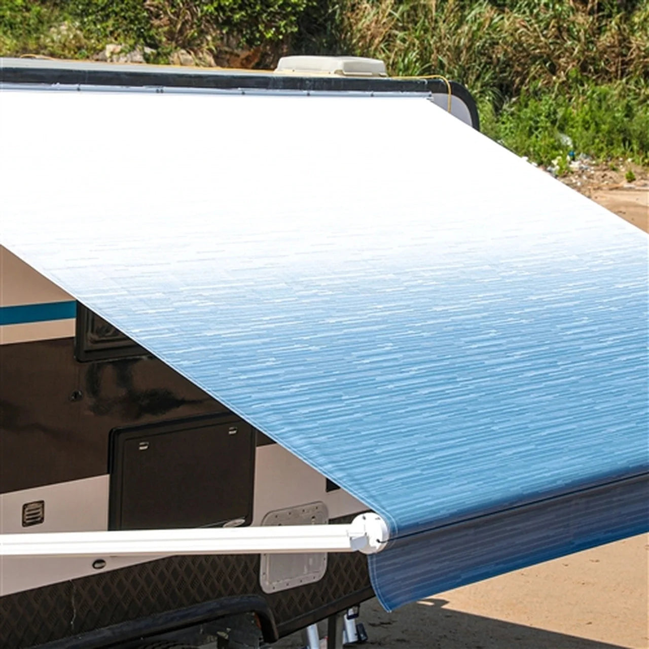 Aleko Motorized Retractable RV Awning - 21 x 8 Feet - Blue