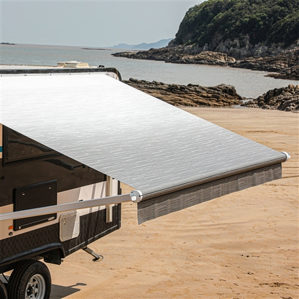 Aleko Motorized Retractable RV Awning - 21 x 8 Feet - Grey