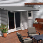 Aleko Motorized Retractable White Frame Patio Awning 12 x