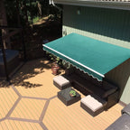 Aleko Motorized Retractable White Frame Patio Awning 12 x