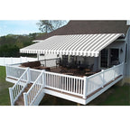 Aleko Motorized Retractable White Frame Patio Awning - 16 x