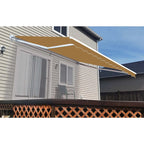 Aleko Motorized Retractable White Frame Patio Awning - 16 x