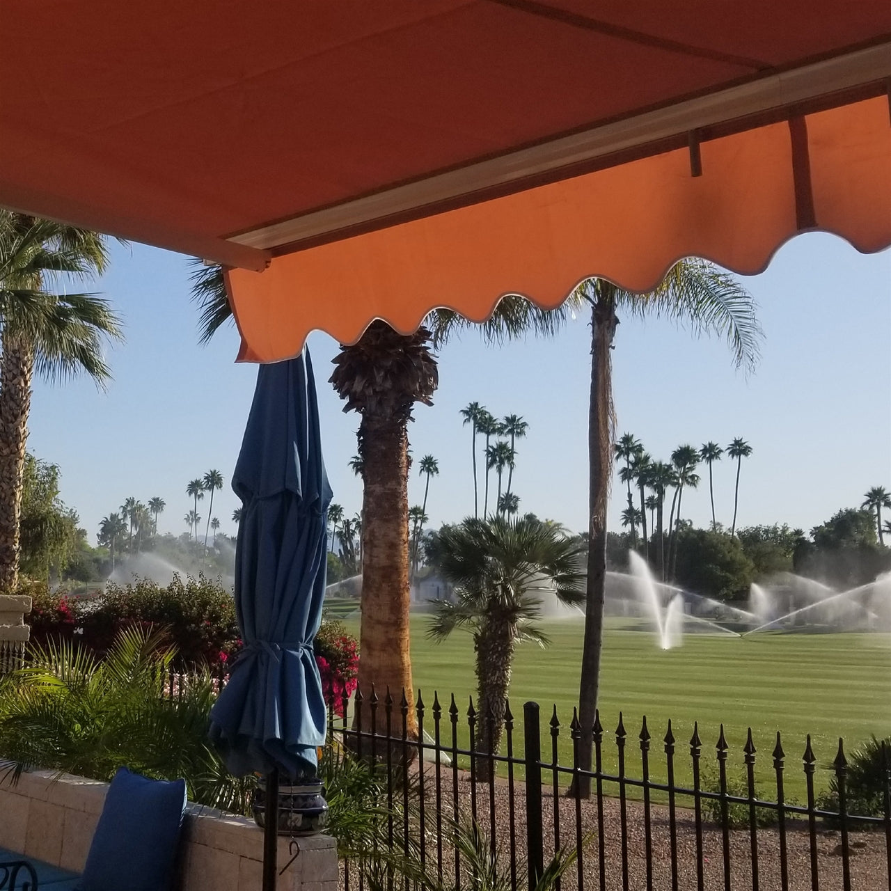 Aleko Motorized Retractable White Frame Patio Awning - 20 x
