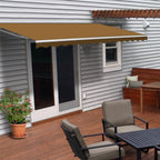 Aleko Motorized Retractable White Frame Patio Awning - 20 x