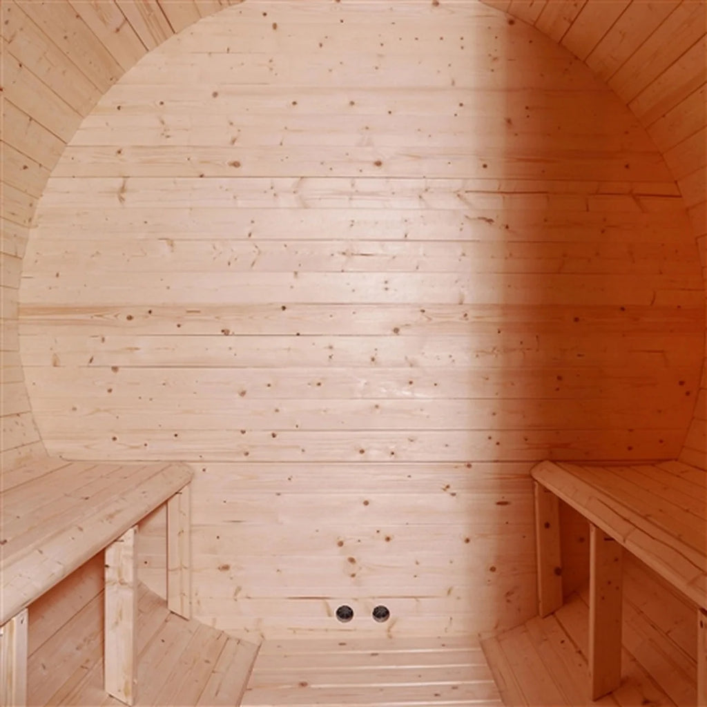 Aleko Outdoor and Indoor White Pine Barrel Sauna - 4 Person