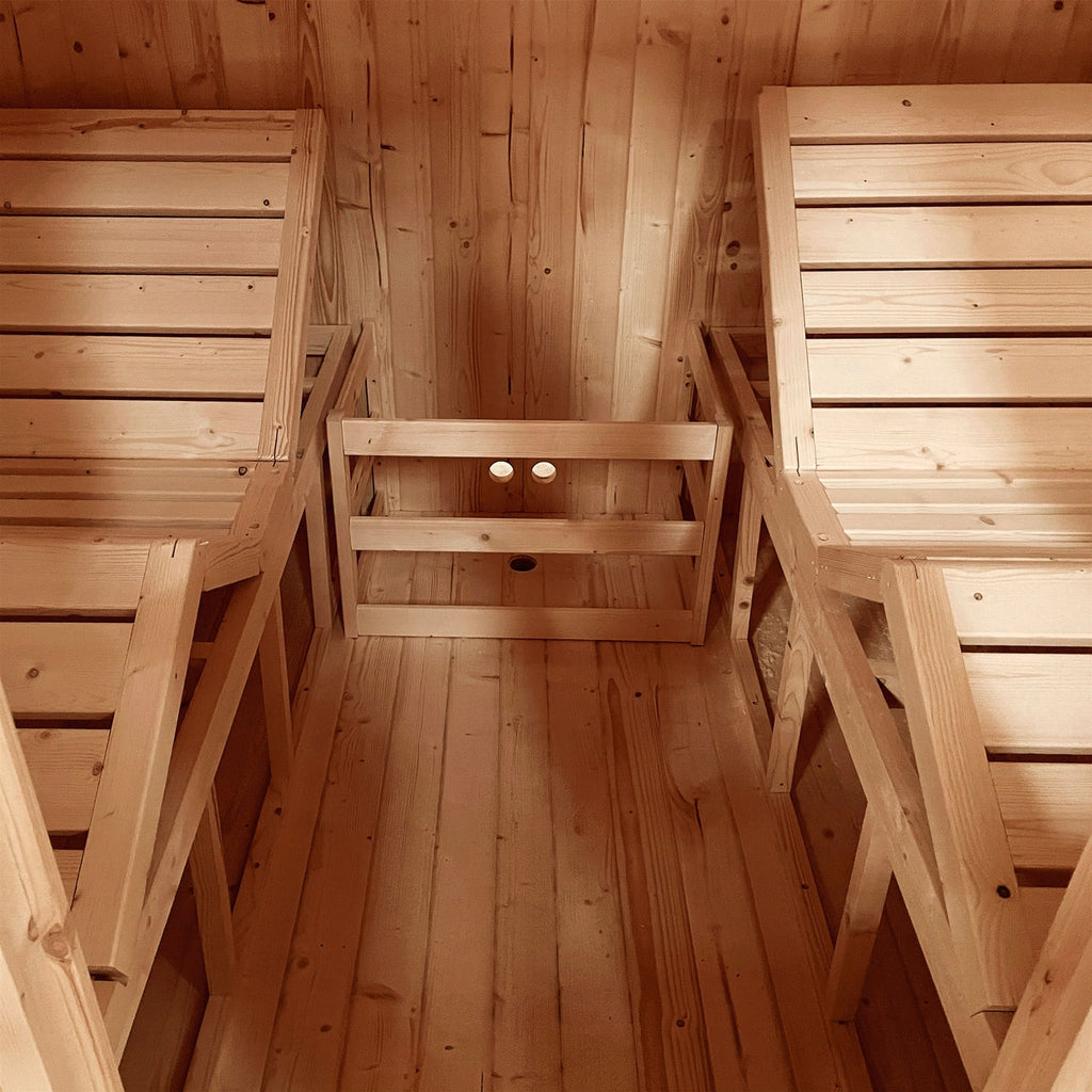 Aleko Outdoor Arnica Rustic Cedar Square Sauna – 4 Person