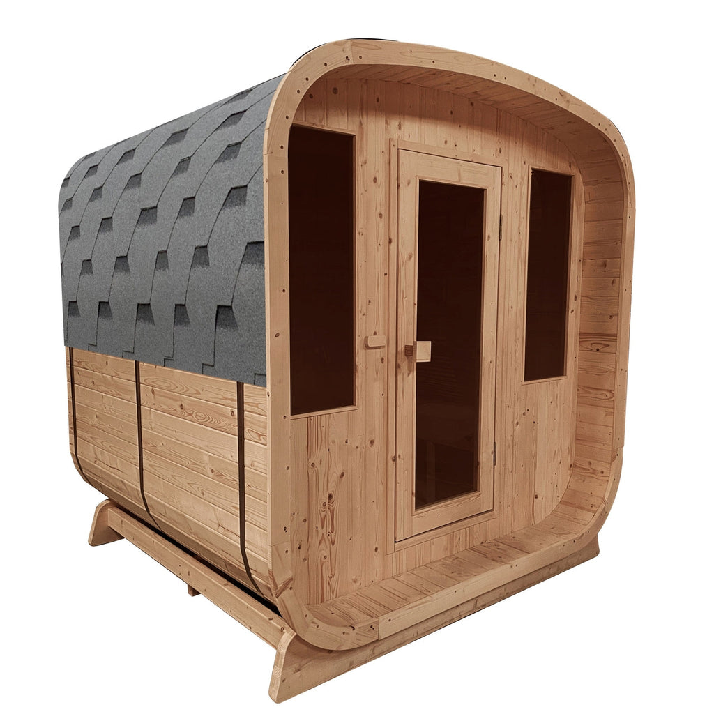 Aleko Outdoor Arnica Rustic Cedar Square Sauna – 4 Person