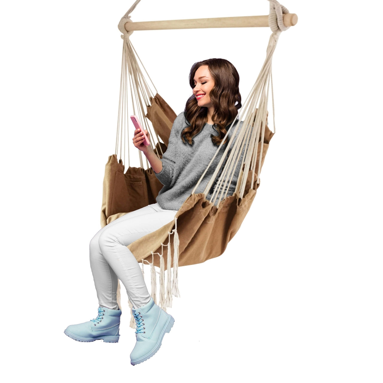 Aleko Outdoor furniture Hanging Rope Swing Hammock Chair