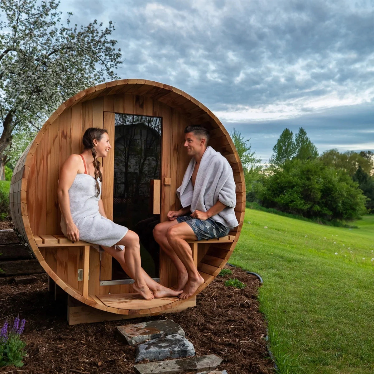 Aleko Outdoor or Indoor Western Red Cedar Wet Dry Barrel
