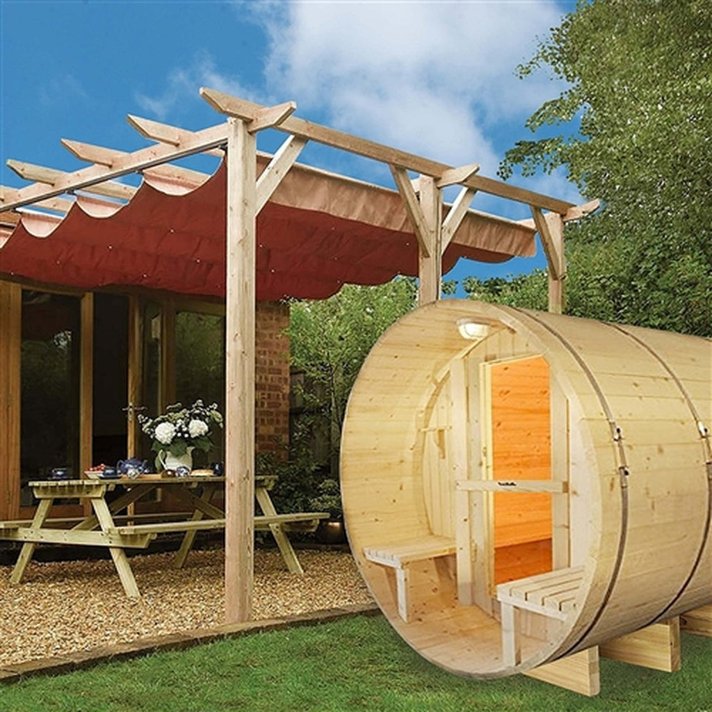 Aleko Outdoor or Indoor White Finland Pine Wet Dry Barrel