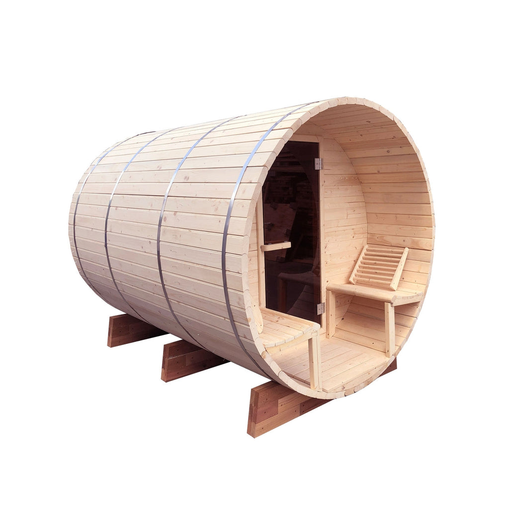 Aleko Outdoor or Indoor White Finland Pine Wet Dry Barrel