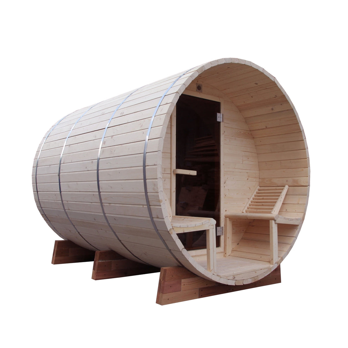 Aleko Outdoor or Indoor White Finland Pine Wet Dry Barrel