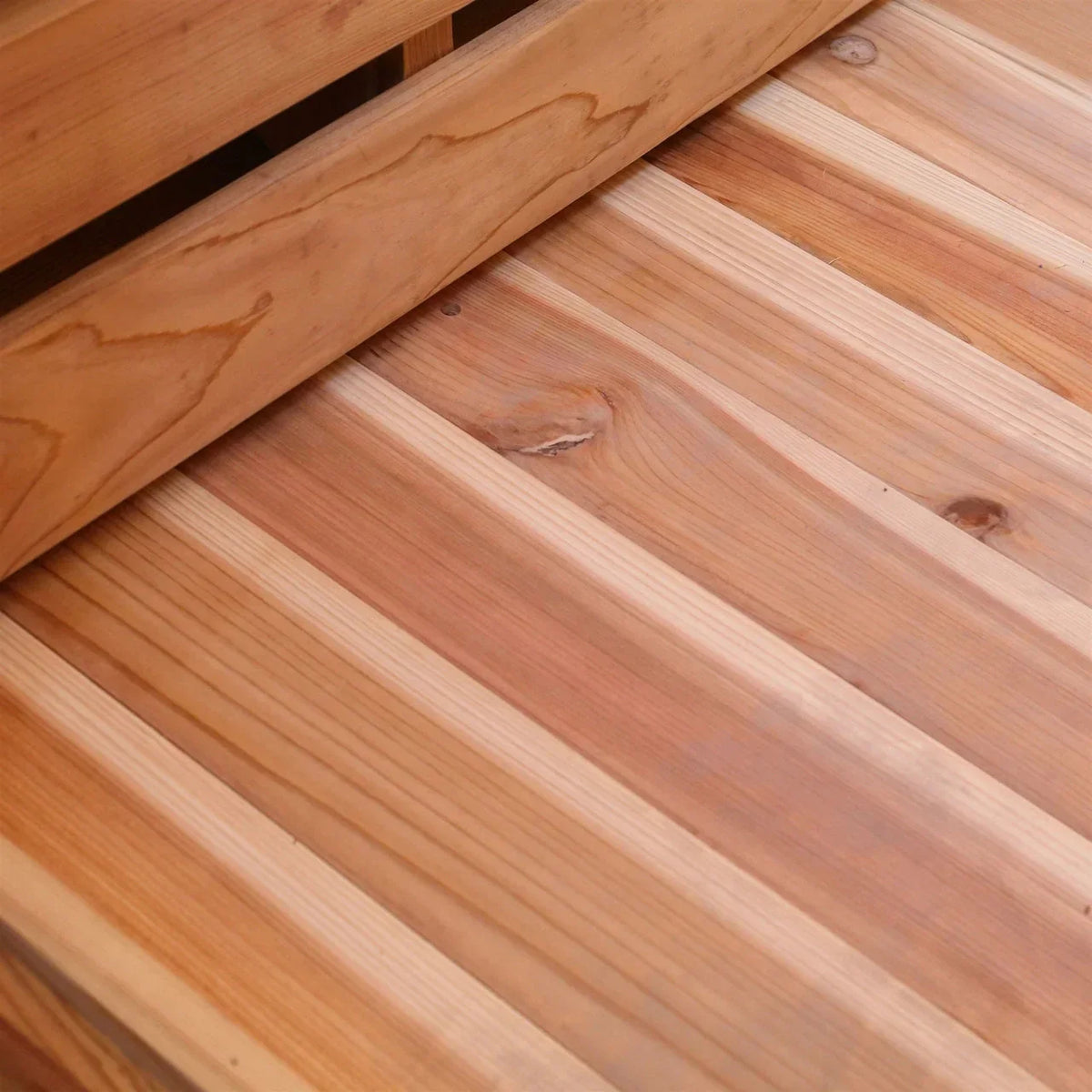 Aleko Outdoor Rustic Cedar Barrel Steam Sauna - Front Porch